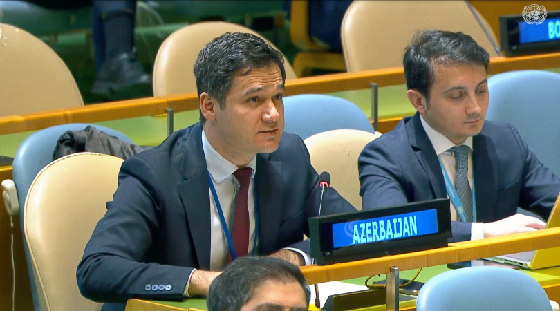Statement by Mr. Elvin Ashrafzade, Chargé d'affaires, Deputy Permanent Representative of the Republic of Azerbaijan to the United Nations, 29 April 2029 Xeber basligi